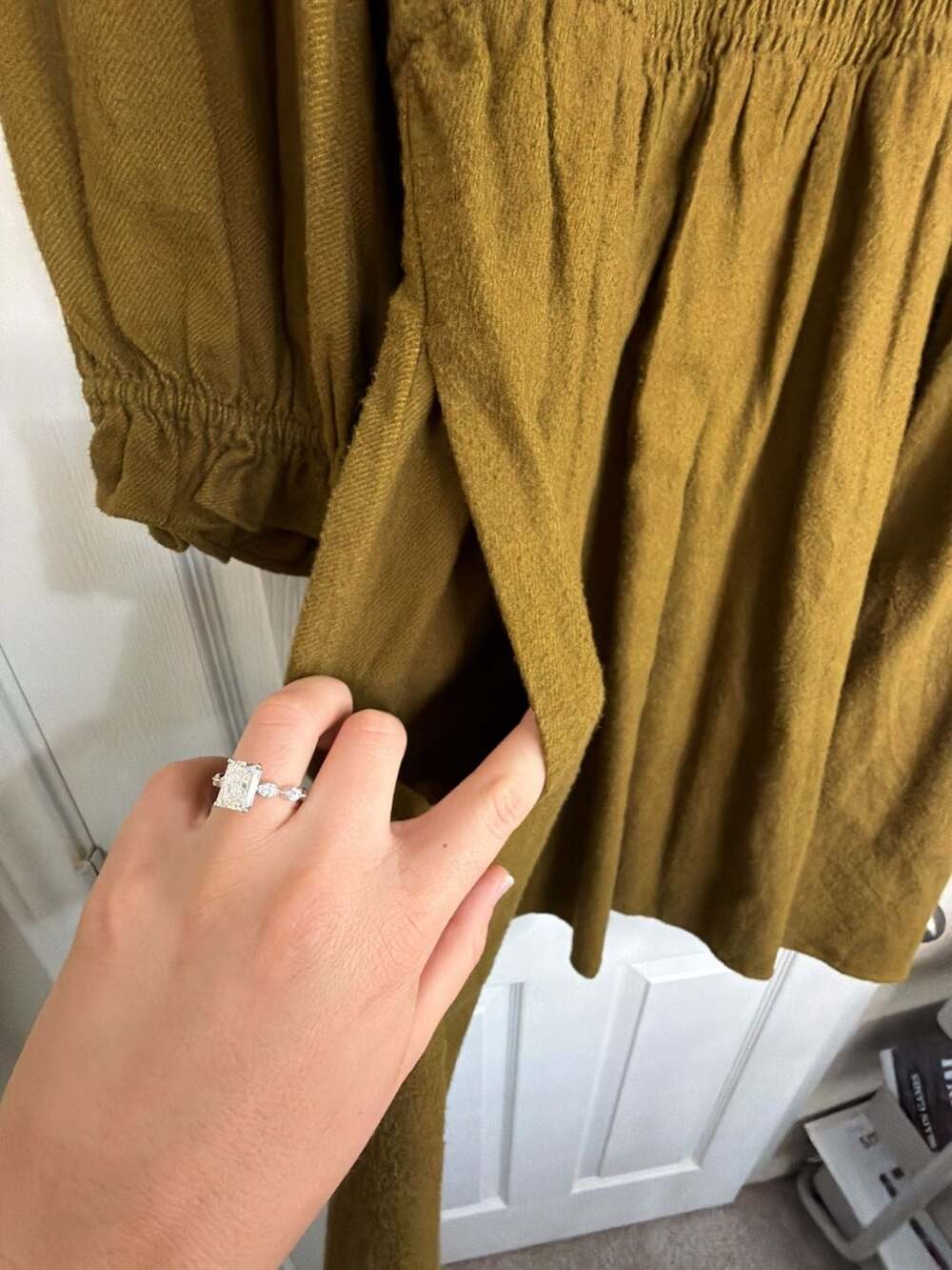 Madewell Olive Green Mini Dress NWT - Picture 4 of 9
